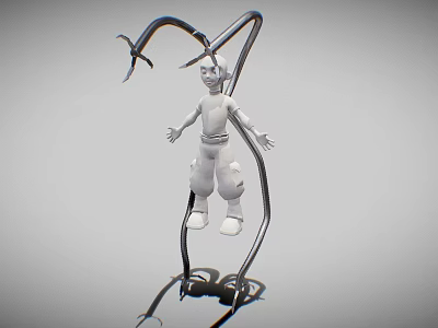 Playground Equipment With Curved Metal Tubes And Swing Structure For Kids 3d model