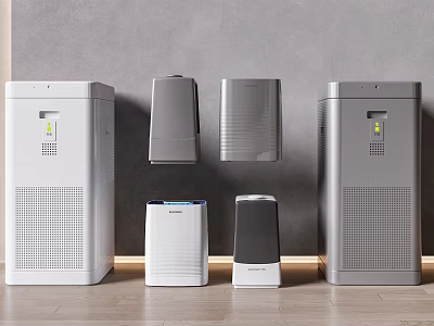 Modern Household Electrical Appliances Air Purifiers with Multiple Models and Designs 3d model