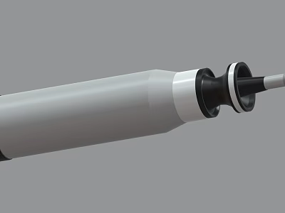 Metal Tubular Weapon Part Featuring Gray And Black Color Scheme Design 3d model