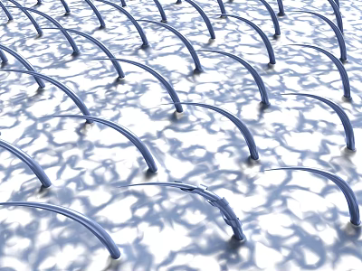 Game Movie Character In Futuristic Blue Curved Grid With Light Shadow Effects 3d model
