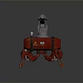 Game Movie Character Red Mechanical Robot With Cannon And Four Legs Structure