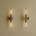 Modern Wall Sconces With Metal Base And Warm Light On Decorative Wall Frame