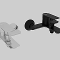 Modern Chrome Wall Mounted Faucet with Single Handle Design and Sleek Contemporary Finish