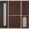 Various Cabinet Door Components With Glass Arched Panels And Brass Handles