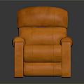 Modern Orange Leather Single Sofa Featuring Comfortable Armrests And Soft Cushion Design 3d model