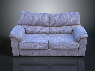Gray Patterned Two Seater Sofa With Soft Upholstery And Classic Design 3d model