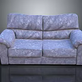 Gray Patterned Two Seater Sofa With Soft Upholstery And Classic Design