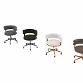 Comfortable Office Chair With Padded Seat Wooden Armrests And Swivel Rolling Base