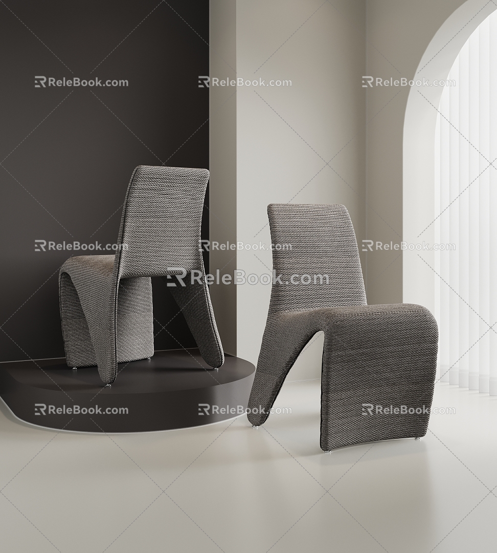 Modern Lounge Chair Dining Chair Single Chair 3d model