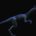 Reptile Dinosaur Model Showcasing Head Crest Blue Color And Dynamic Stance