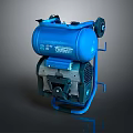 Blue Portable Air Compressor With 41L Tank Wheels And Security Features