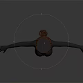 3D Character Model With Female Face And Brown Curly Short Hair