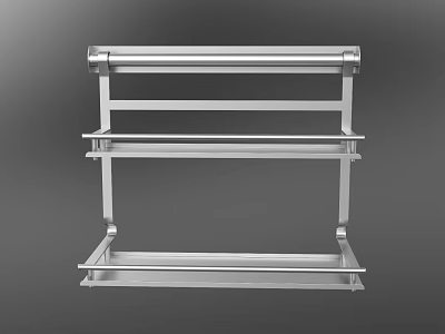 Stainless Steel Multi Tier Storage Rack With Shelves For Home Organization 3d model