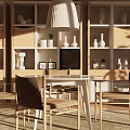 Nordic Dining Table and Chair Combination 3d model