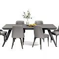 Modern Dining Table and Chair Combination Dining Table Combination 3d model