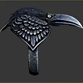 Hardware Crafted Raven Head Ring Blue Metal Design With Feather Details