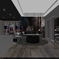 Modern Clothing Store Interior With Display Racks Apparel And Wall Posters