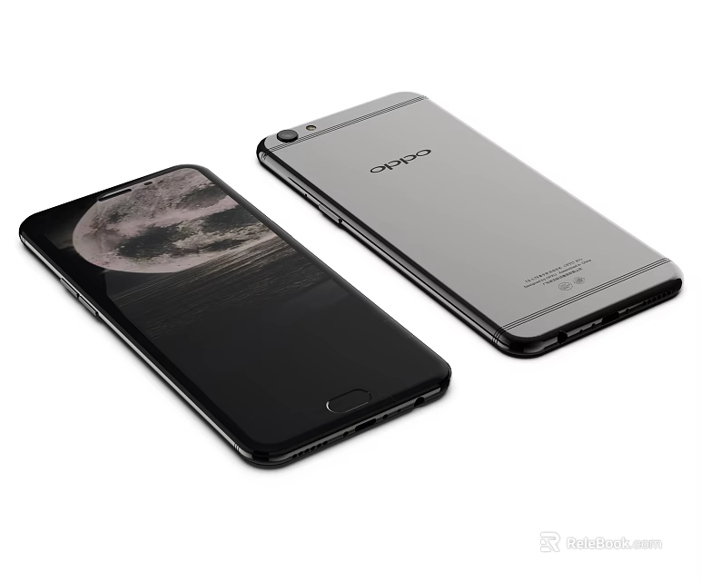 OPPO Smartphone Design Featuring Black And Silver Color Options With Slim Body 3d model 