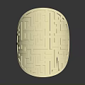 Golden Oval Maze Pattern Decorative Living Accessory With Intricate Lines Design For Modern Home Decoration
