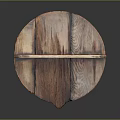 Natural Wooden Round Cutting Board With Handcrafted Knife And Smooth Texture