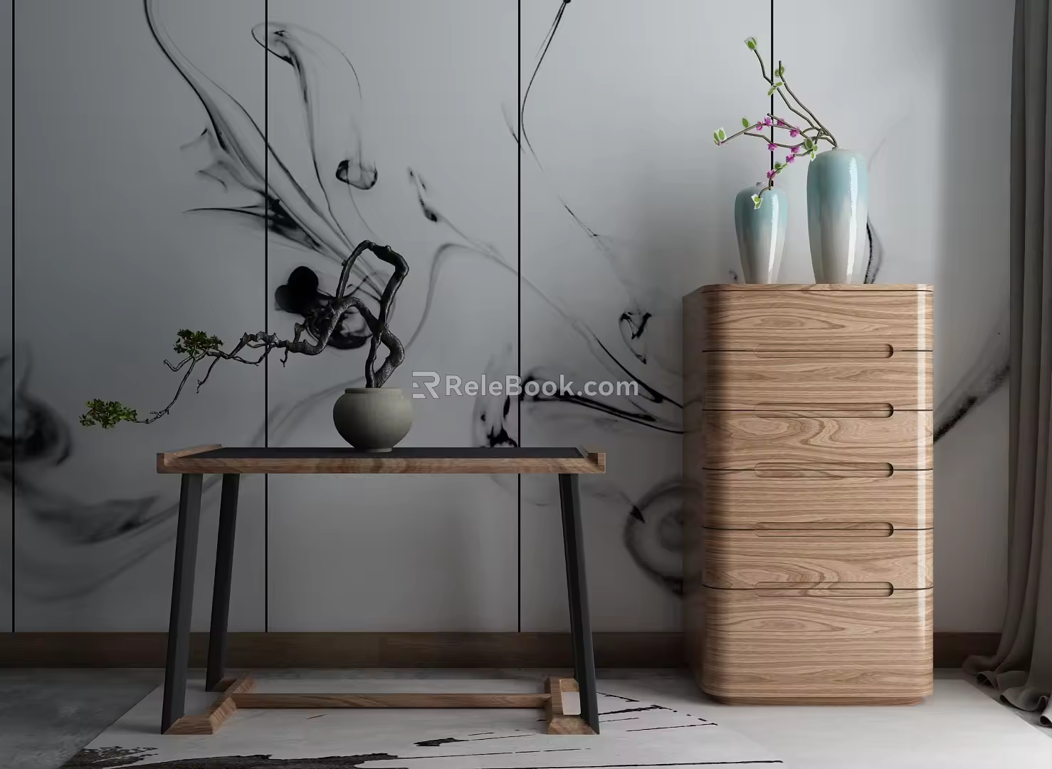 New Chinese-style Bucket Cabinet 3d model