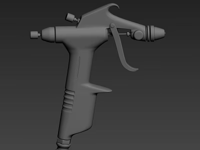 Professional Industrial Spray Gun Tool With Ergonomic Grip And Precision Nozzle 3d model