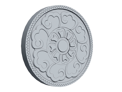 modern outdoor garden round flower plate 3d model