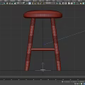 Modern Black Bar Stool With Round Padded Seat And Wooden Legs Design