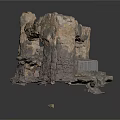 Natural Rock Decorative Structure With Textured Surfaces And Cave Like Openings