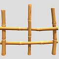 Rustic Bamboo Fence With Simple Crossed Slats Design For Garden Decoration