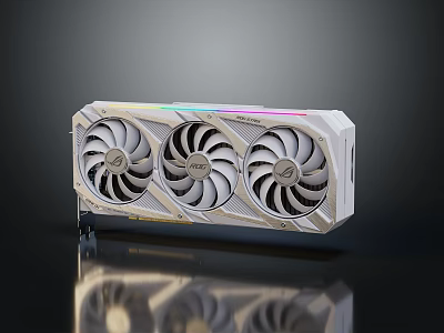 High Performance Graphics Card With Three Fans And Colorful RGB Lighting 3d model
