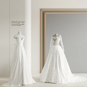 clothes modern clothing wedding dress 3d model
