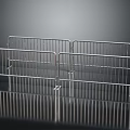 Stainless Steel Portable Security Barriers With Metallic Frame And Reflective Surface 3d model