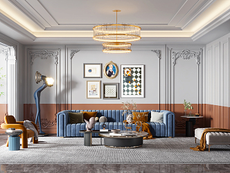 French Living Room 3d model