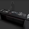 Interactive Touch Table With Screen Round Buttons And Woman Silhouette Operating 3d model