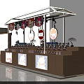 Commercial Equipment Retail Stall With Wooden Structure Cartoon Decorations And Product Displays