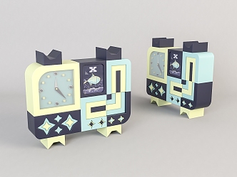 Modern cartoon desk clock 3d model