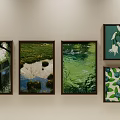Cream Nordic Hanging Picture Combination 3d model