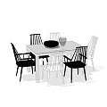 Modern Dining Table Set with Stylish Chairs for Home Dining Room