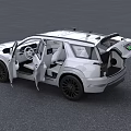 White Hyundai SUV Front View On Asphalt Road
