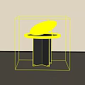Modern Sleek Side Table Featuring Circular Marble Top And Minimalist Metal Base