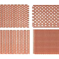 Copper Metal Room Dividers With Various Grid Patterns For Interior Design 3d model