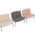 Beige Upholstered Accent Chair With Black Metal Frame Modern Minimalist Design Stylish Comfortable Seating
