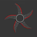 Star Shaped Throwing Sports Equipment with Black Red Edges and Circular Center Design