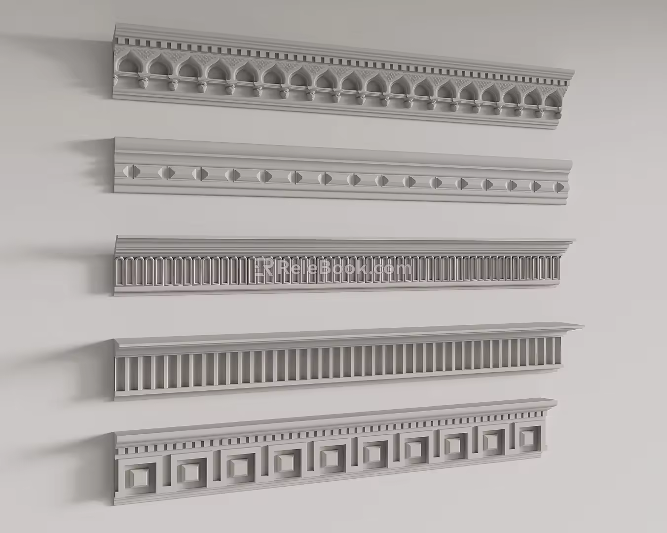 European-style gypsum line corner line carved decorative line 3d model