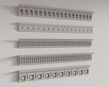 European-style gypsum line corner line carved decorative line 3d model