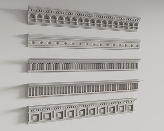 European-style gypsum line corner line carved decorative line 3d model