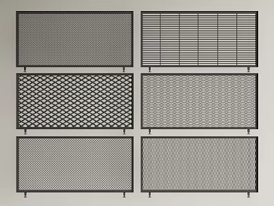 Architectural Metal Grilles Featuring Various Patterns And Different Design Styles 3d model