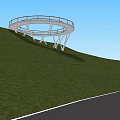Mountain circular observation deck 3d model