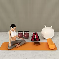 Sports Equipment With Yoga Mat Dumbbells Exercise Ball Foam Roller For Home Yoga Workouts